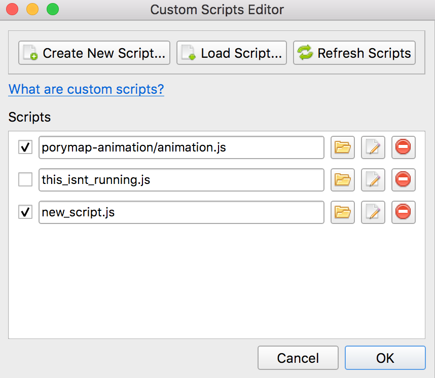 Custom Scripts Editor